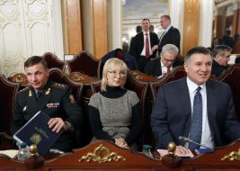Valery Geletey, Lyudmila Denisova and Arsen Avakov