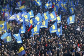 Participants of the rally under the Verkhovna Rada