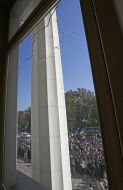 Broken window in the Verkhovna Rada