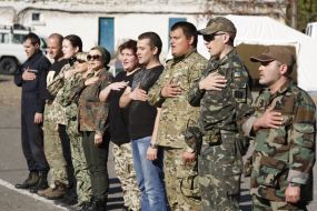 Participants of the presentation of mobile hospital