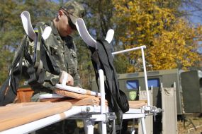 Participant of the presentation of mobile hospital