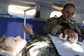 Participants of the presentation of mobile hospital