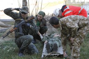 Participants of the presentation of mobile hospital