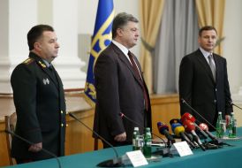 Stepan Poltorak, Petro Poroshenko and Valery Geletey
