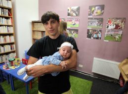 Viktor Gurnyak with his child