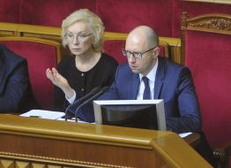 Lyudmila Denisova and Arseniy Yatsenyuk