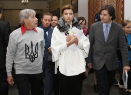 Andrey Khalpakhchi, Evgeniy Nishchuk and Mаrina Poroshenko