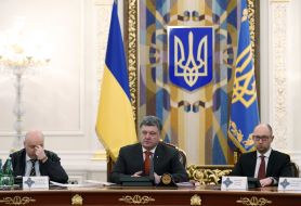 Aleksandr Turchinov, Petr Poroshenko and Arseniy Yatsenyuk