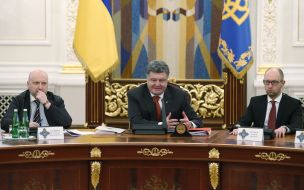 Aleksandr Turchinov, Petr Poroshenko and Arseniy Yatsenyuk