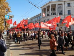 The rally on the occasion of 97th anniversary of the October Revolution