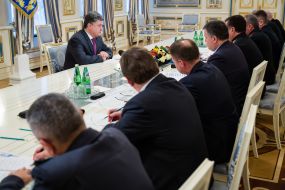 Petr Poroshenko at a meeting with heads of law enforcement agencies