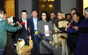 Vyacheslav Kirilenko, Yuriy Lutsenko, Oksana Syroed, Aleksandra Kuzhel and Oleg Lyashko