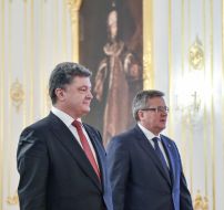 Petro Poroshenko and Bronislaw Komorowski