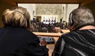 Representatives of the press and interpreters