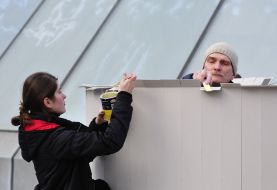 Creation of cardboard fountain