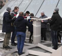 Creation of cardboard fountain