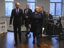 Arseniy Yatsenyuk and Erna Solberg