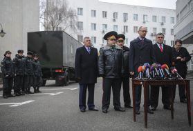 Stepan Poltorak, Arseniy Yatsenyuk, Arsen Avakov and Anton Heraschenko