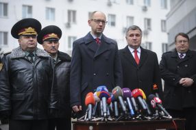 Stepan Poltorak, Arseniy Yatsenyuk, Arsen Avakov and Anton Heraschenko