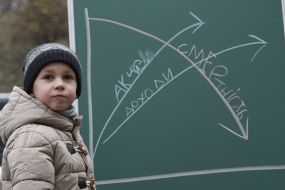 Boy draws a graph