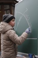 Boy draws a graph
