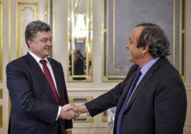 Petr Poroshenko and Michel Platini