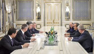 Petr Poroshenko and Michel Platini