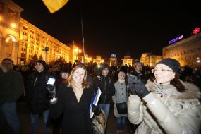 Participants of patriotic flashmob