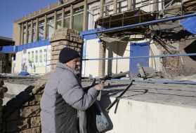 The damaged building of food store