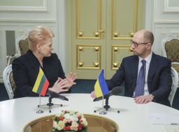 Dalia Grybauskaite and Arseniy Yatsenyuk