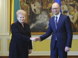 Dalia Grybauskaite and Arseniy Yatsenyuk