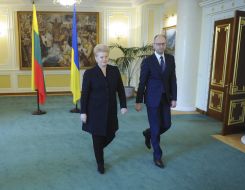 Dalia Grybauskaite and Arseniy Yatsenyuk