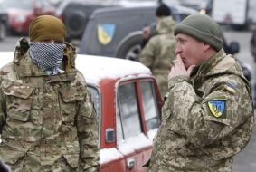 Soldiers of  "Aydar" volunteer battalion