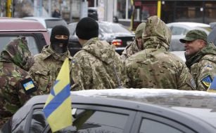 Soldiers of  "Aydar" volunteer battalion