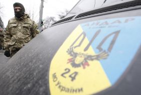 Soldiers of  "Aydar" volunteer battalion