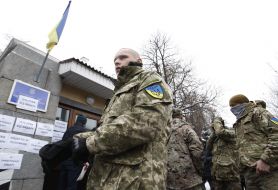 Soldiers of  "Aydar" volunteer battalion