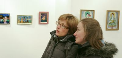 Exhibition of paintings on glass
