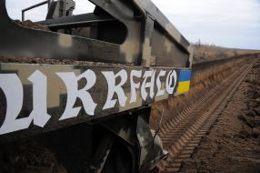 Anti-tank ditch on the border with Russia