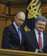 Arseniy Yatsenyuk and Petr Poroshenko