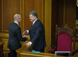 Arseniy Yatsenyuk and Petr Poroshenko