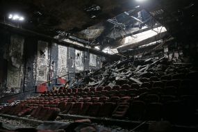 Cleaning in the cinema "Zhovten"