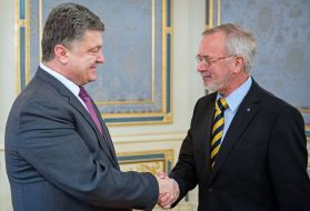 Meeting of Petro Poroshenko and Werner Hoyer