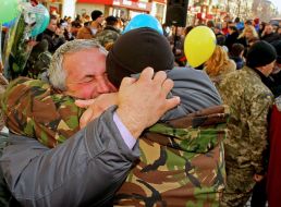 Meeting of 128th brigade soldiers