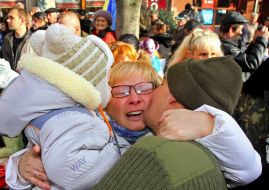 Meeting of 128th brigade soldiers