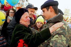 Meeting of 128th brigade soldiers
