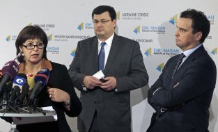 Aivaras Abromavicius, Natalia Yaresko and Alexander Kvitashvili 