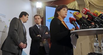 Aivaras Abromavicius, Natalia Yaresko and Alexander Kvitashvili