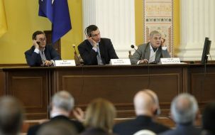 Sergey Tselovalnik, Vitaliy Klichko and Igor Nikonov