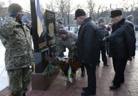 The opening ceremony of the memorial stele "Defender of the Fatherland"