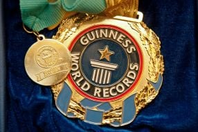 Guinness record medal and medal official representative of Guinness World Records